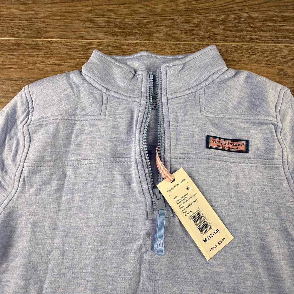 Vineyard Vines Girls Dreamcloth Shep Shirt Jake Blue Heather Pullover M  NEW